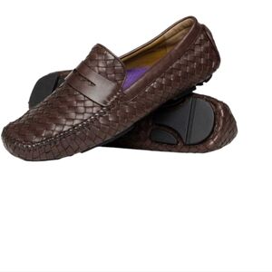 Robert Zur San Tropez Woven Loafer Shoes in color Vintage Luggage Size 10.5D EUC